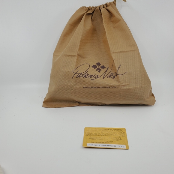 Patricia Nash Berry Red and Black Frame Italian Python Bag with Silver Chain - Picture 12 of 12